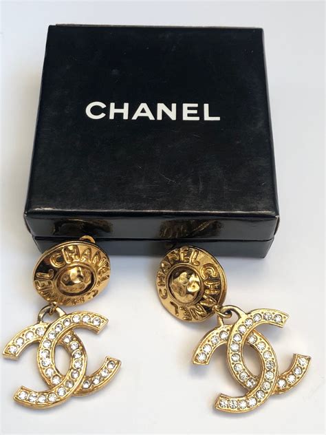 where to buy chanel logo earrings|chanel clip on earrings vintage.